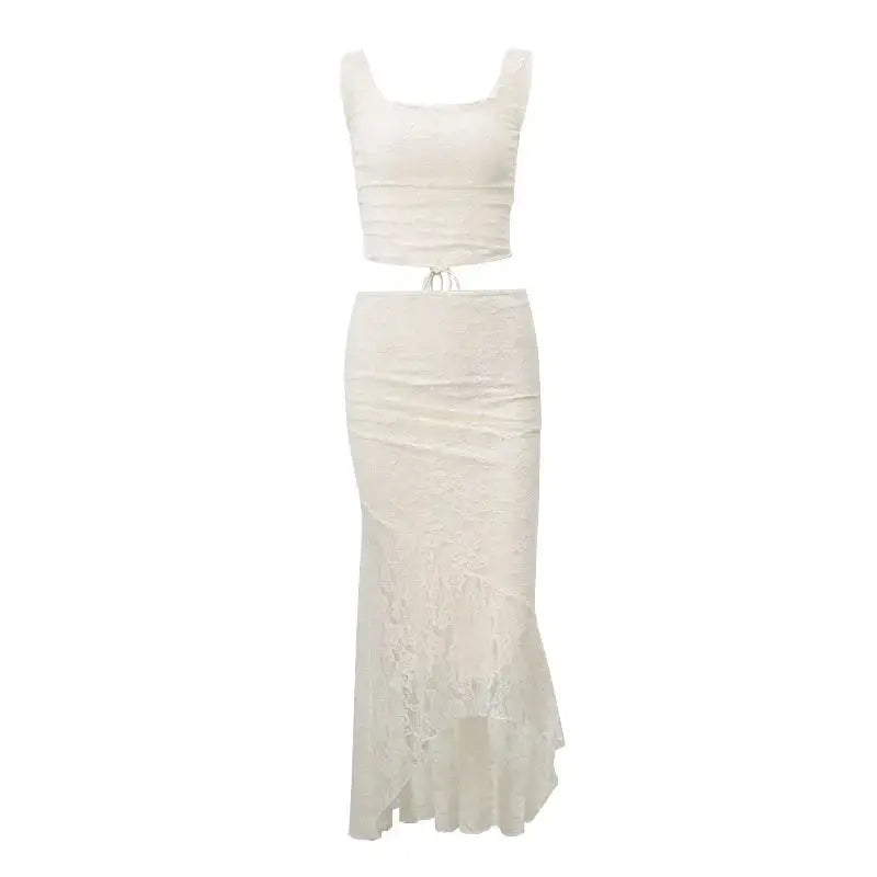 Aesthetic Square-Neck Bandage Backless Tank Top With Lace GLR SHOPPING