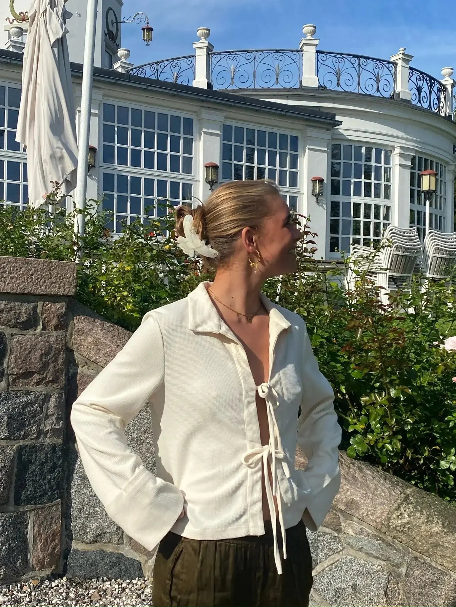 Tossy Lace-Up Hollow Out Cardigan for Women GLR SHOPPING