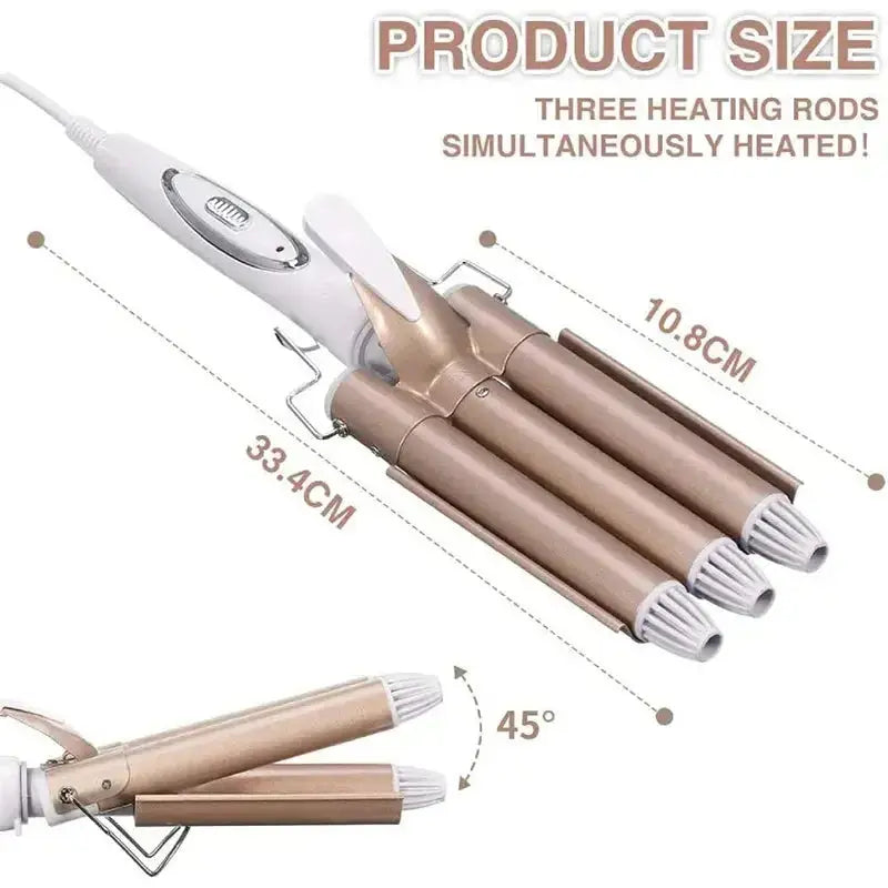 Electric Triple Barrel Curling Iron GLR SHOPPING