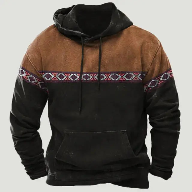 Western Aztec Patchwork Hoodie GLR SHOPPING