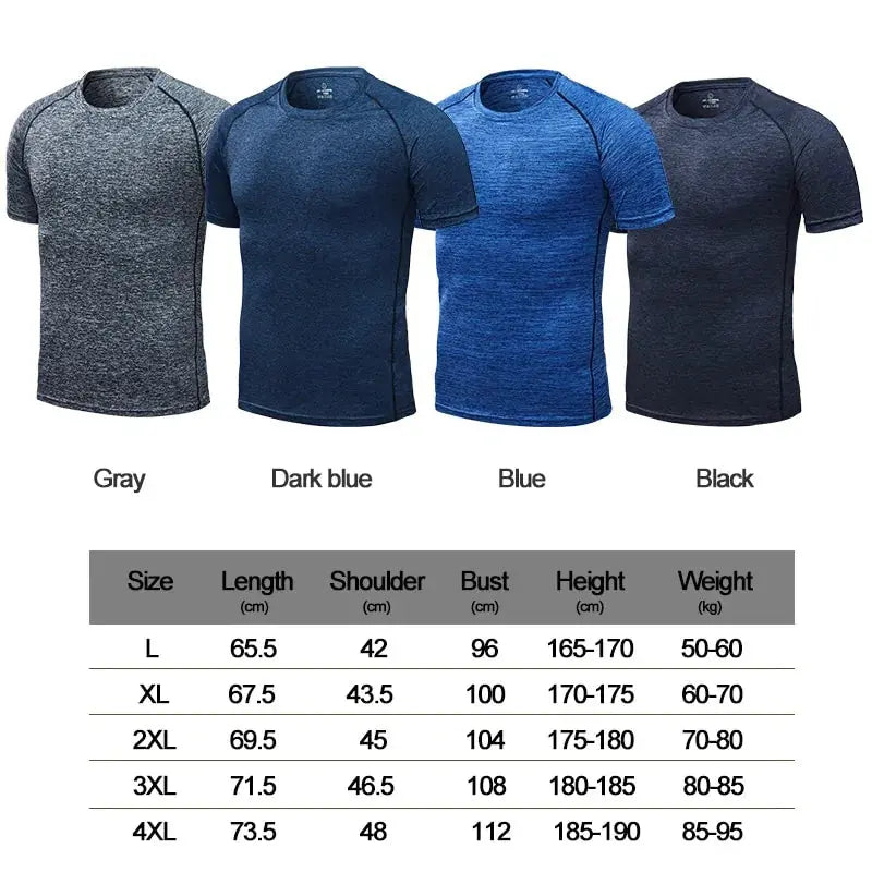 Men's Quick Dry Compression Running T-Shirts: Fitness & Soccer Sportswear GLR SHOPPING
