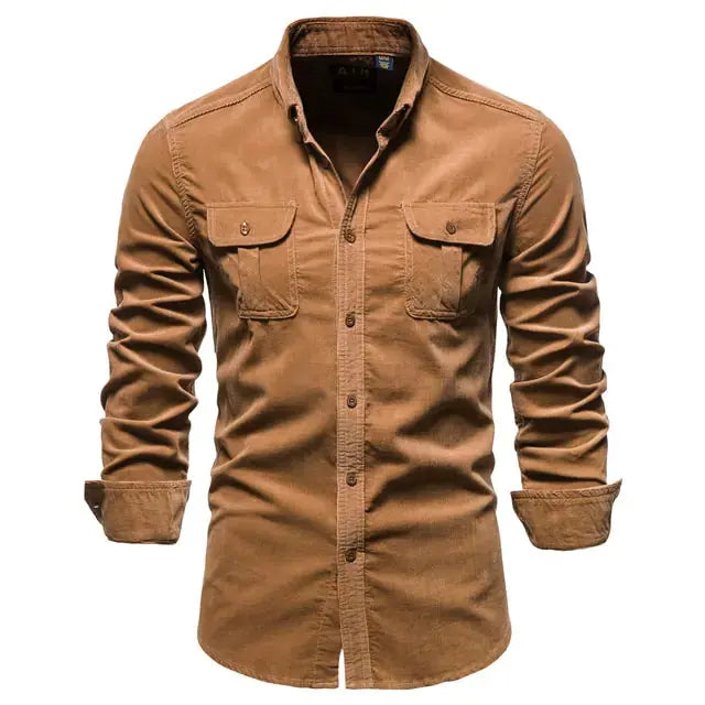 Men's Business Casual Corduroy Shirt GLR SHOPPING