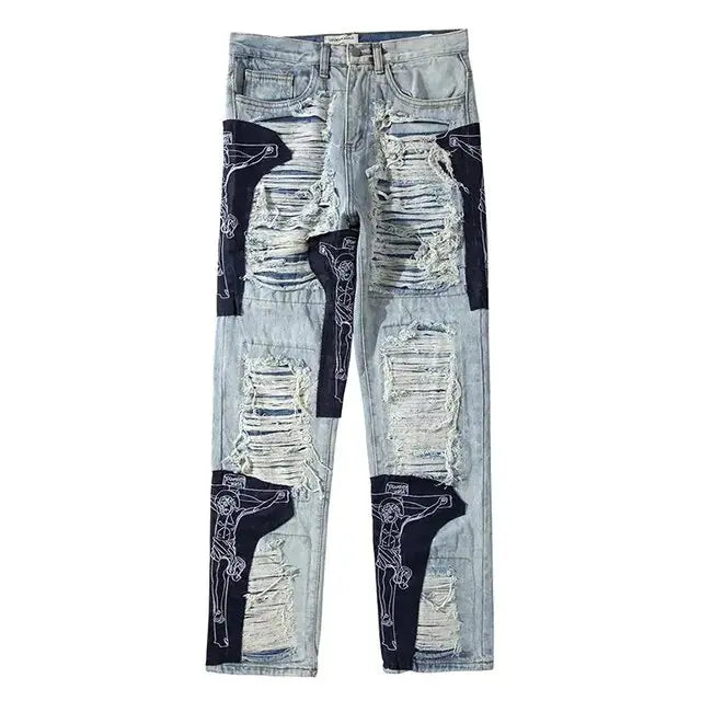 Men's Ripped Tassel Jeans GLR SHOPPING