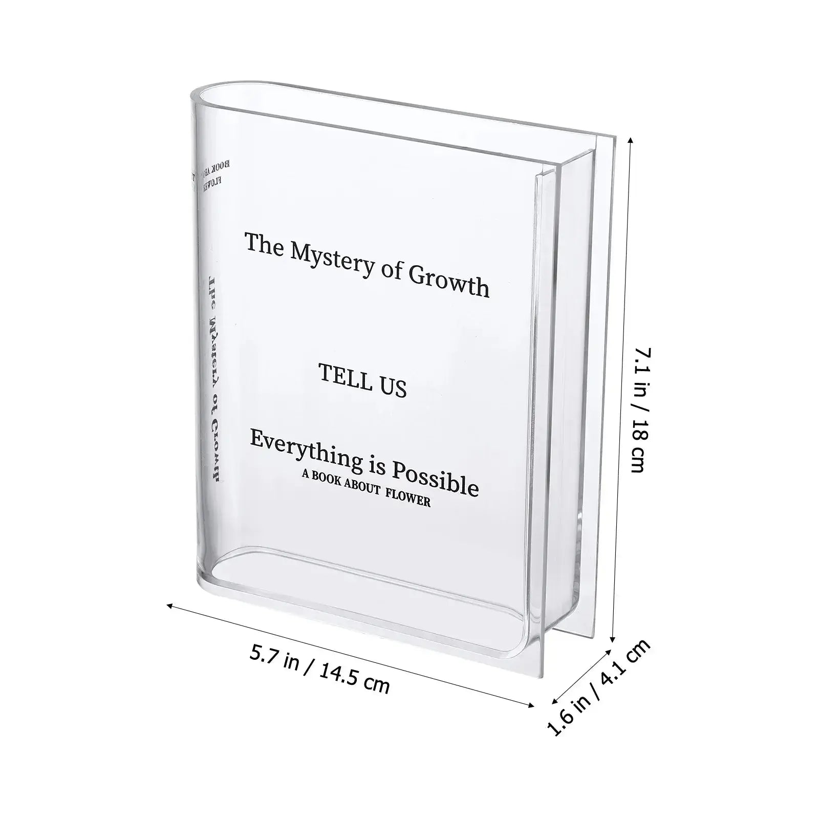 Transparent Book Vase GLR SHOPPING