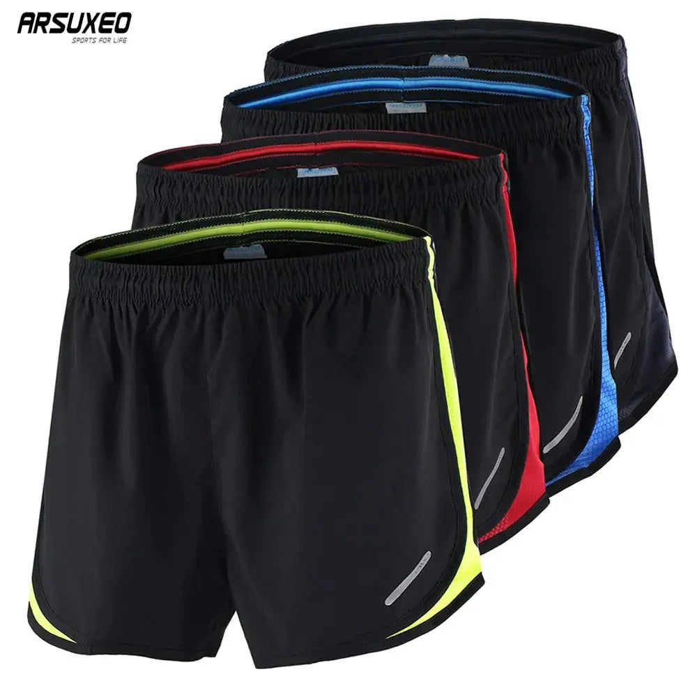 ARSUXEO Men's 2-in-1 Running Shorts: Sport Athletic Crossfit Fitness Gym Pants GLR SHOPPING