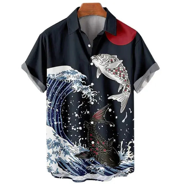 Retro Ocean Wave 3d Printing GLR SHOPPING