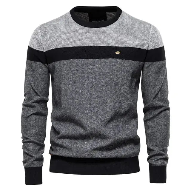 Spliced Cotton Men's Sweater GLR SHOPPING