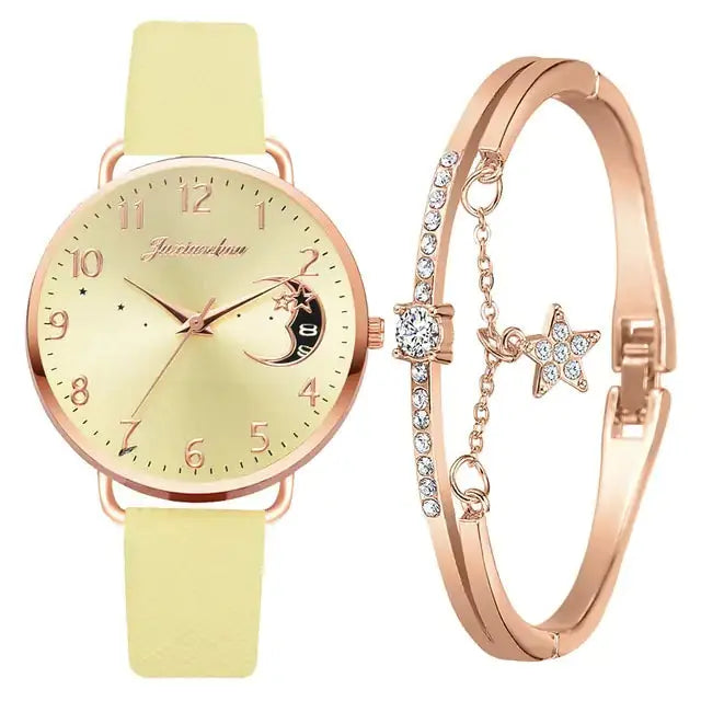 Moon Numbers Bracelet Watches Set GLR SHOPPING