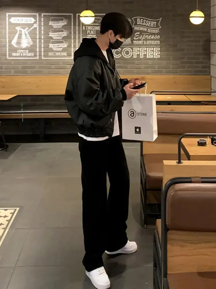 Men's Hooded Leather Jackets GLR SHOPPING