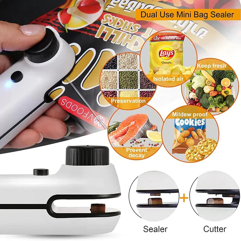 USB Mini Bag Sealer Cutter GLR SHOPPING