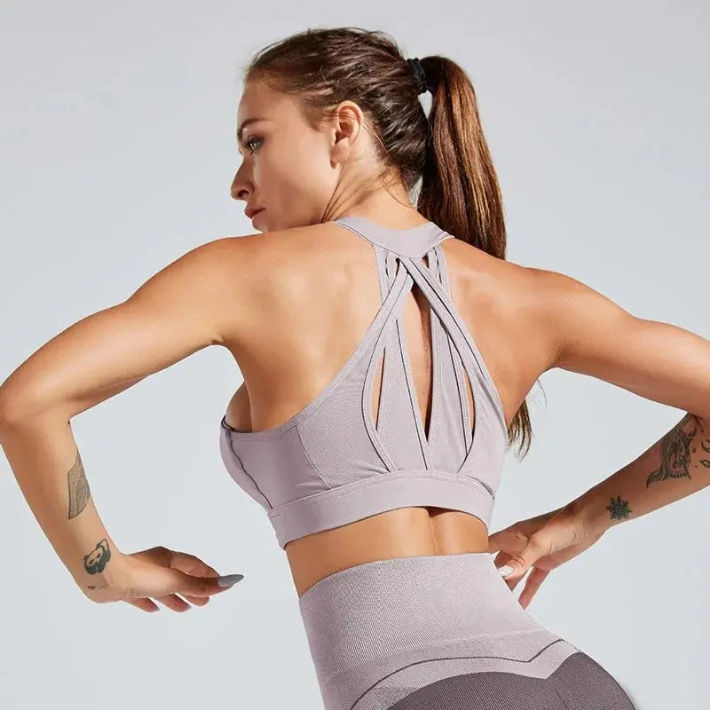 Kaminsky Women Workout Fitness Bra: Mesh Patchwork Tank Top GLR SHOPPING