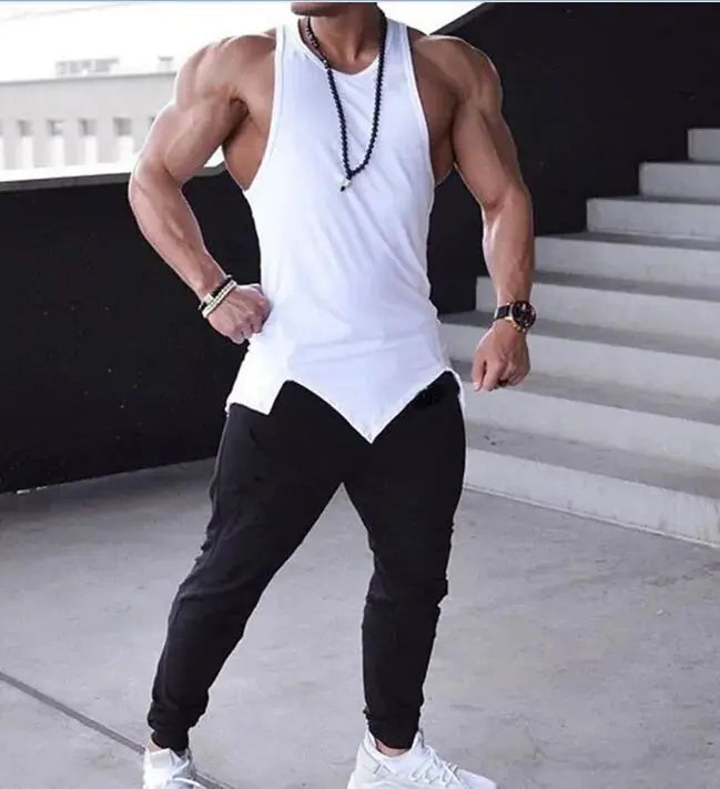 Men's Athletic Gym Fitness Tank Top - Solid Sleeveless Vest GLR SHOPPING