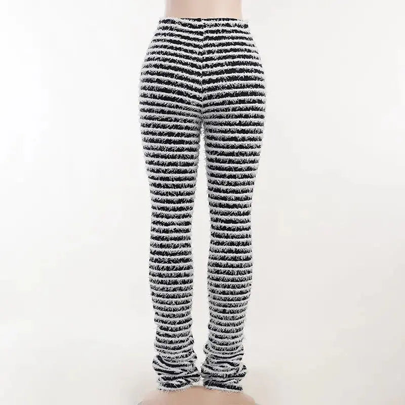 Casual Fleece Stripe Knitted Pants GLR SHOPPING