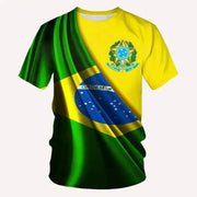 Camiseta Gola Redonda Masculina Brasil GLR SHOPPING