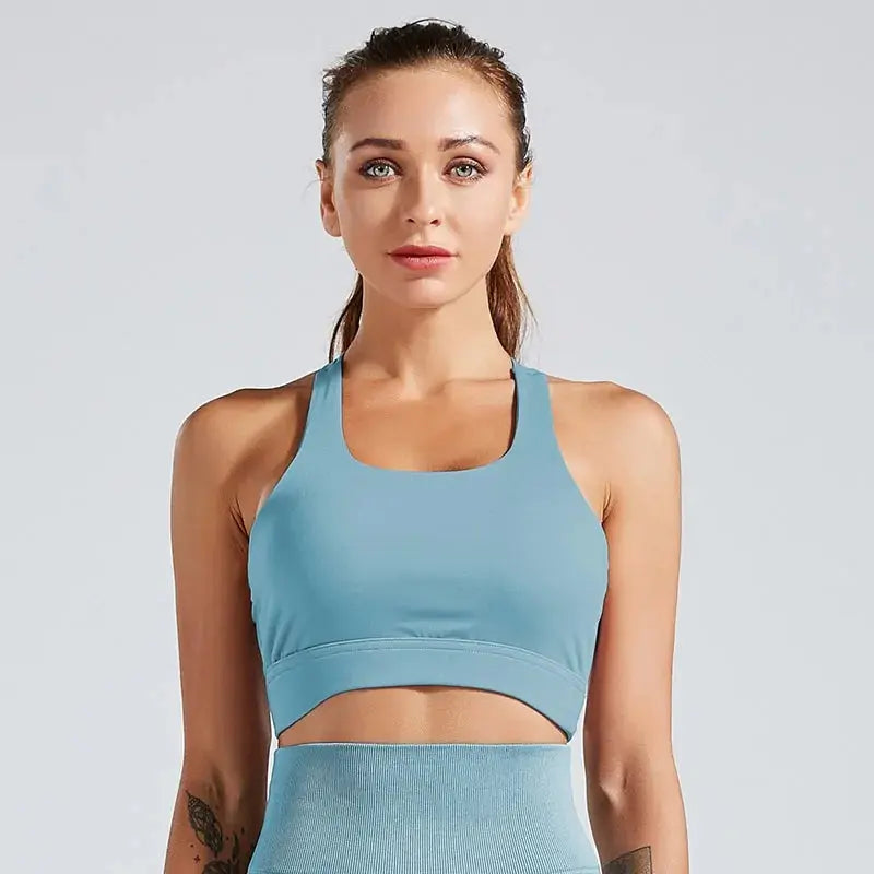 Kaminsky Women Workout Fitness Bra: Mesh Patchwork Tank Top GLR SHOPPING