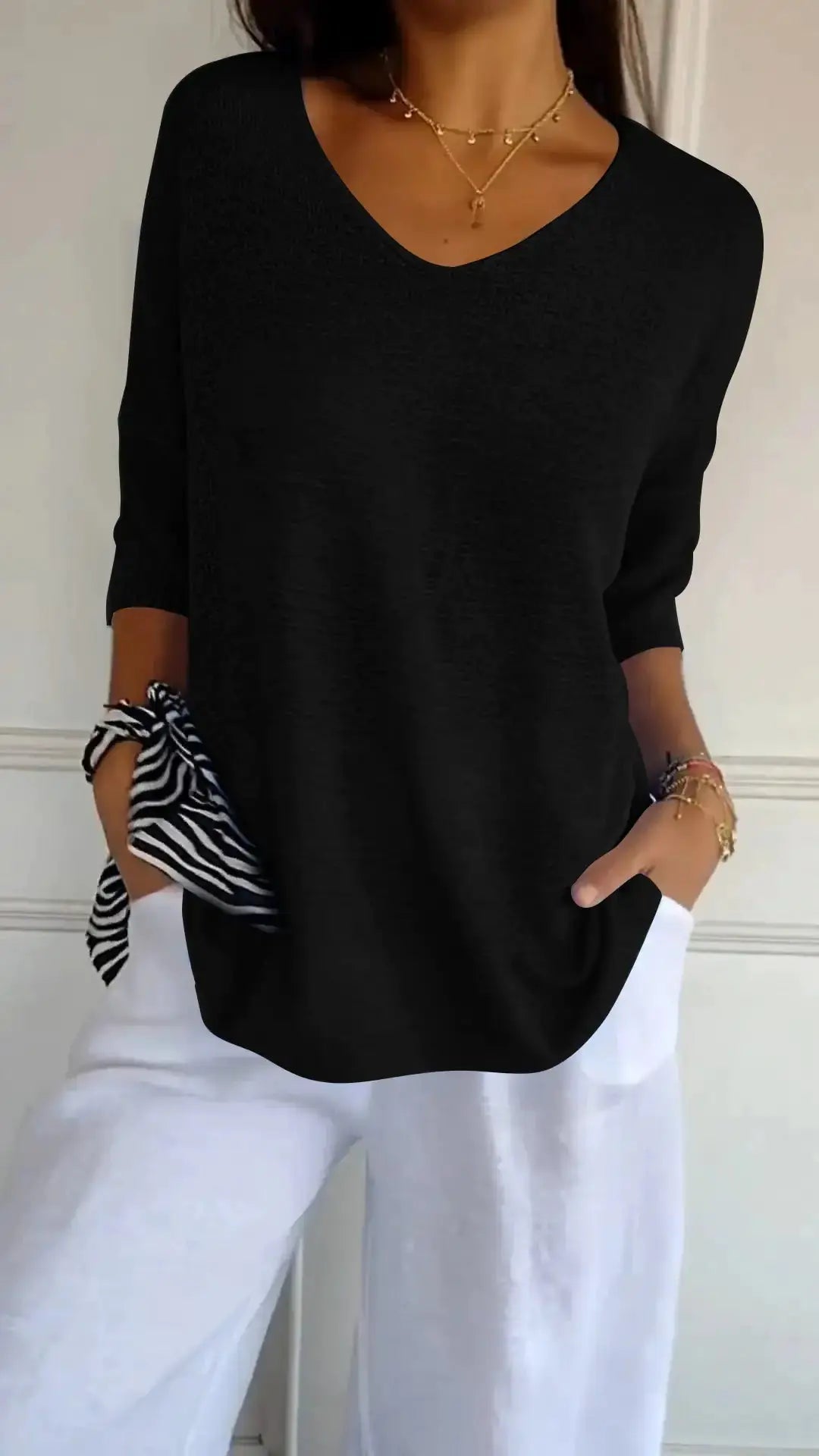 Trendy V-Neck Top GLR SHOPPING