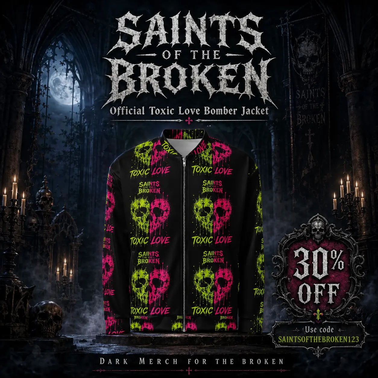 Saints of the Broken Unisex Bomber Jacket 🖤🔥 GLR SHOPPING