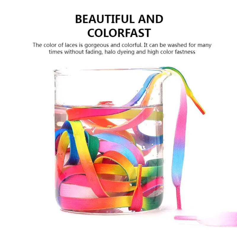 Rainbow Gradient Flat Shoelaces Pair GLR SHOPPING