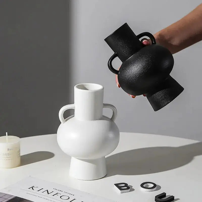 White Black Ceramic Vases GLR SHOPPING