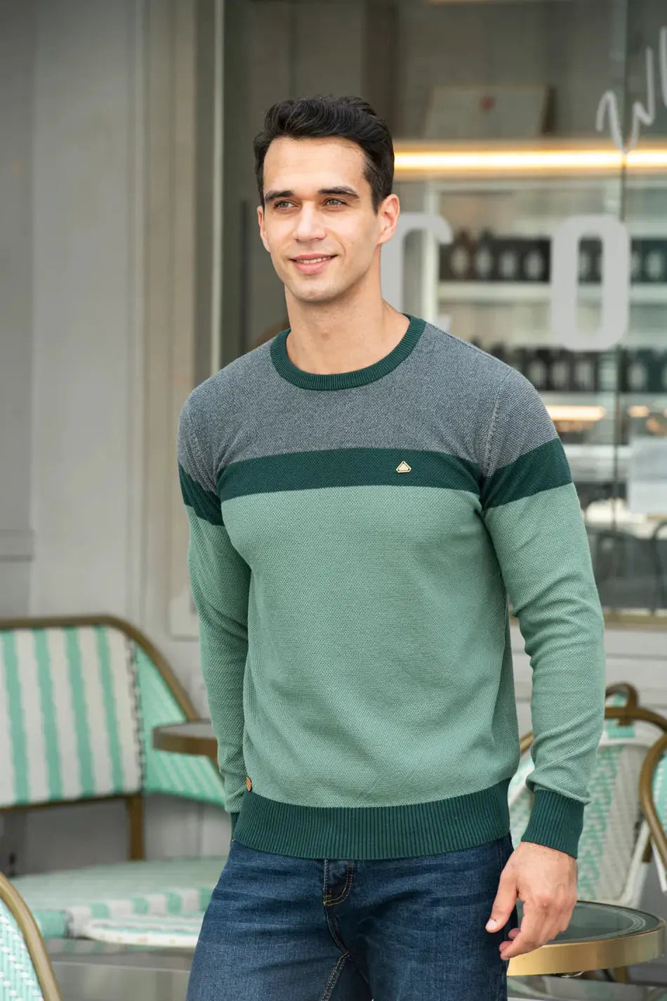 Spliced Cotton Men's Sweater GLR SHOPPING