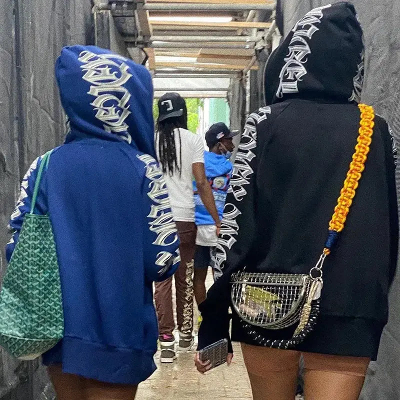 Women Zip Up Letter Printed Streetwear Hoodie GLR SHOPPING