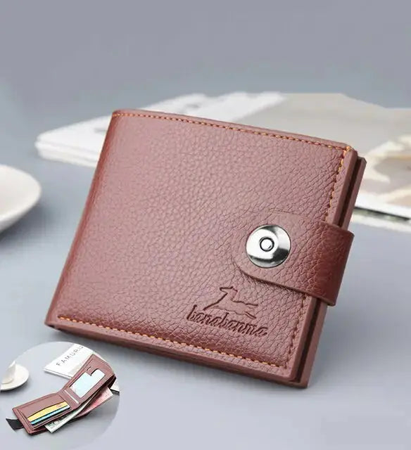 Men's Retro Woven Pattern Leather Wallet GLR SHOPPING