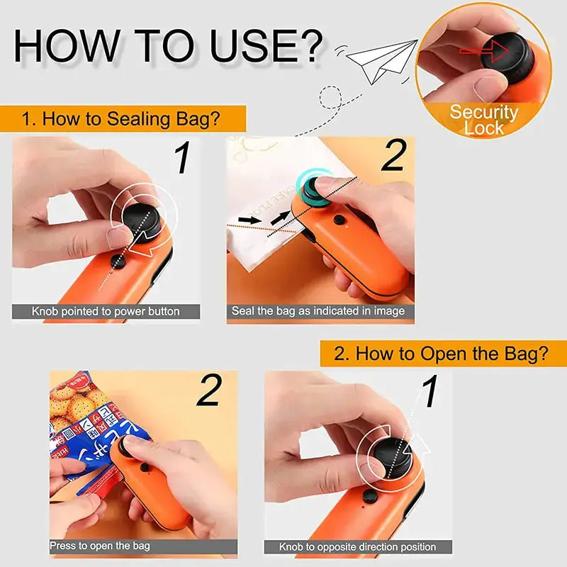 USB Mini Bag Sealer Cutter GLR SHOPPING