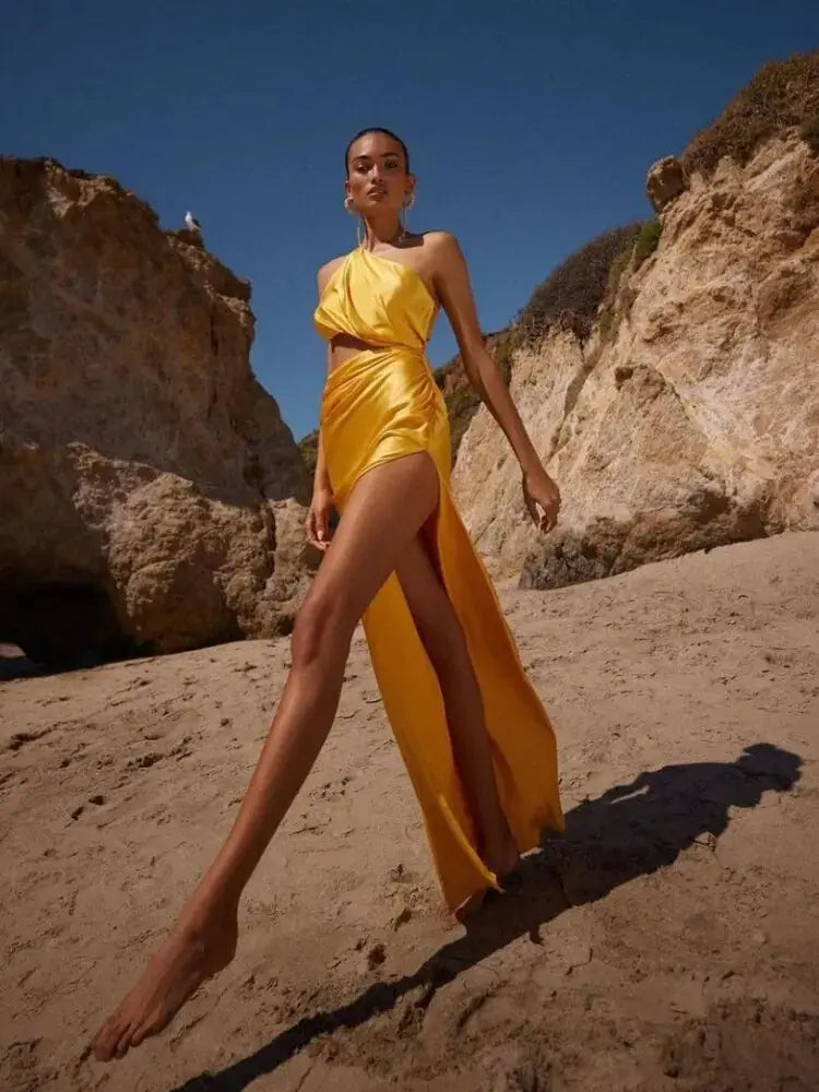 One Shoulder Waist Hollow GLR SHOPPING