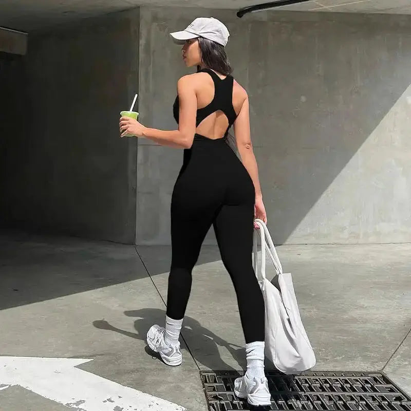 Women's Sleeveless Bodycon Yoga Jumpsuit GLR SHOPPING