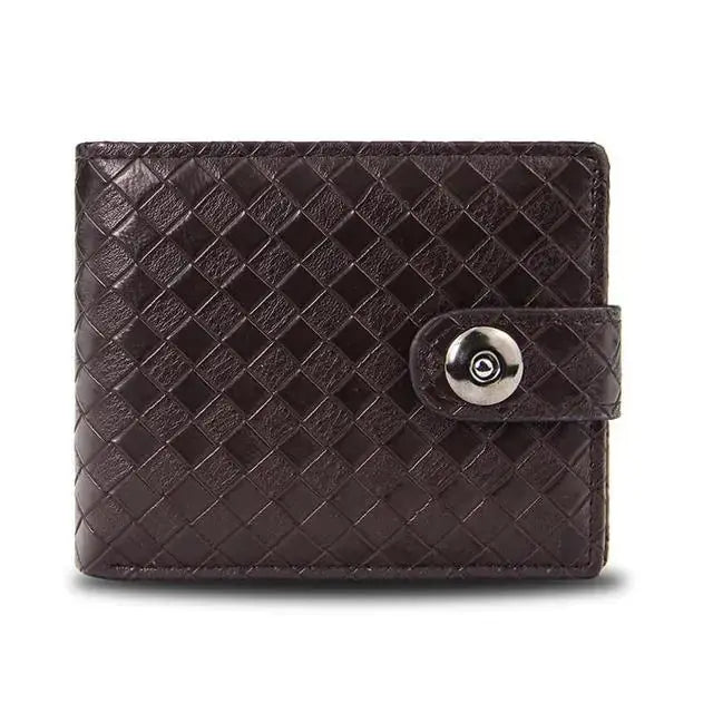 Men's Retro Woven Pattern Leather Wallet GLR SHOPPING