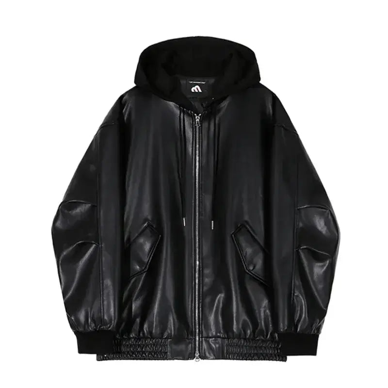 Men's Hooded Leather Jackets GLR SHOPPING