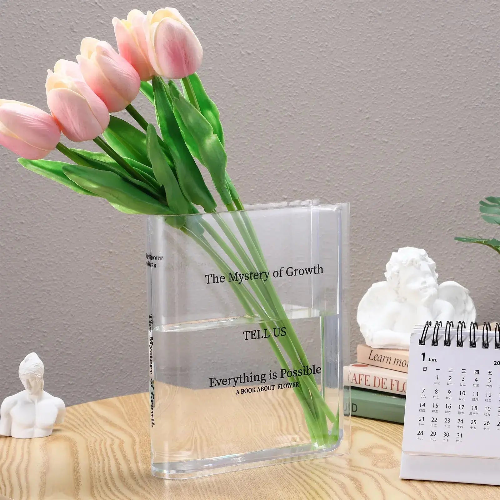 Transparent Book Vase GLR SHOPPING