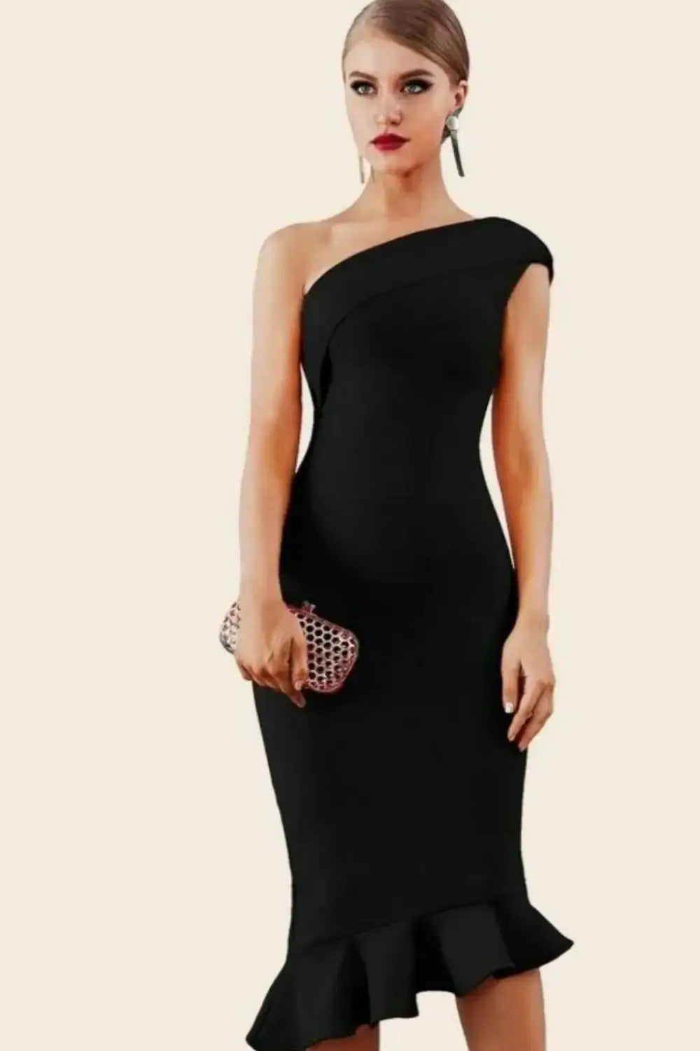 Midnight in London Off Shoulder Bodycon Dress GLR SHOPPING