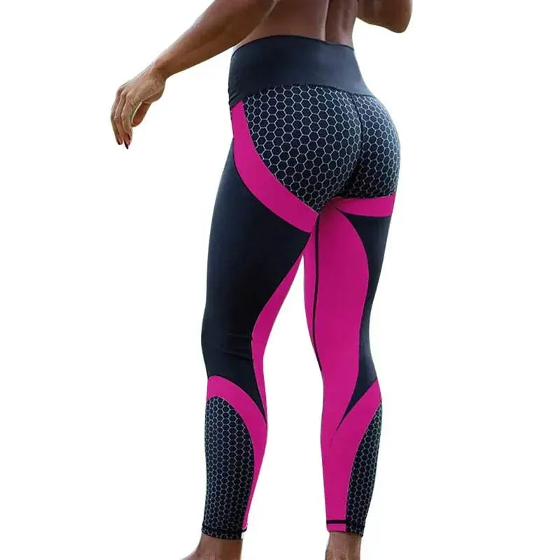 Women Honeycomb Printed Yoga Pants GLR SHOPPING