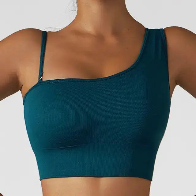 Summer Sexy Oblique Shoulder Yoga Clothes Tops GLR SHOPPING