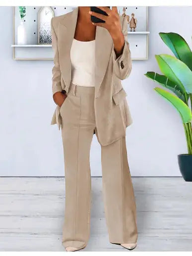 Solid Color Blazer Long Sleeve GLR SHOPPING