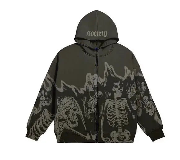 Streetwear Skull Print Hoodies GLR SHOPPING