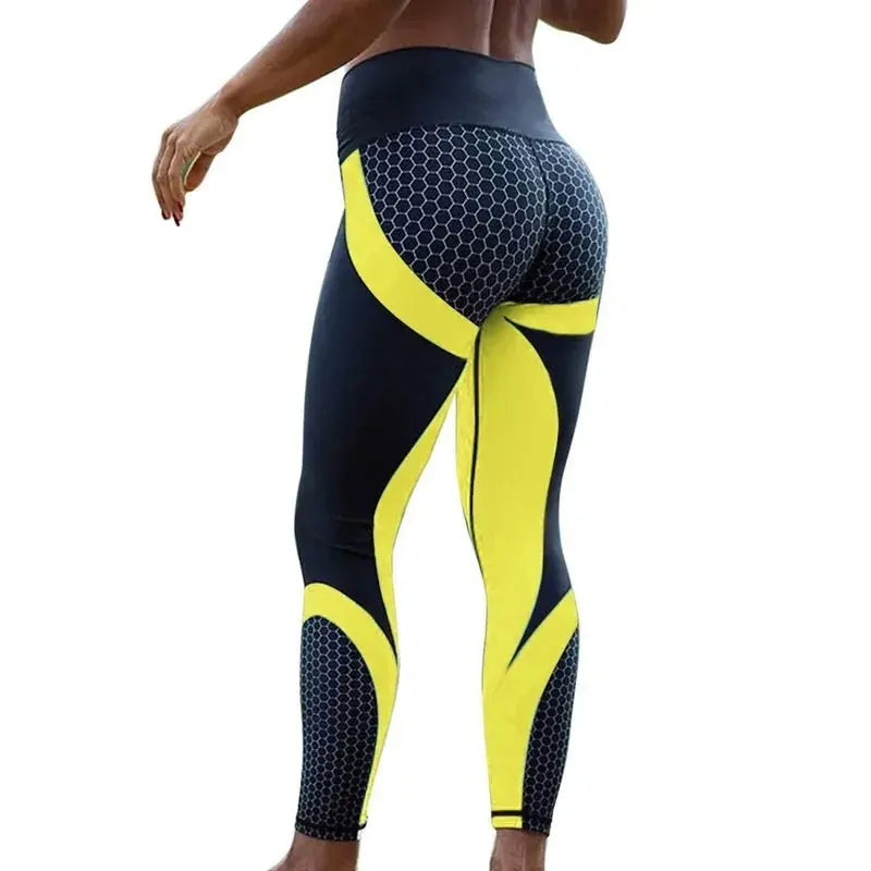 Women Honeycomb Printed Yoga Pants GLR SHOPPING