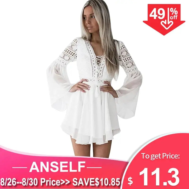 White Hollowed Dress GLR SHOPPING