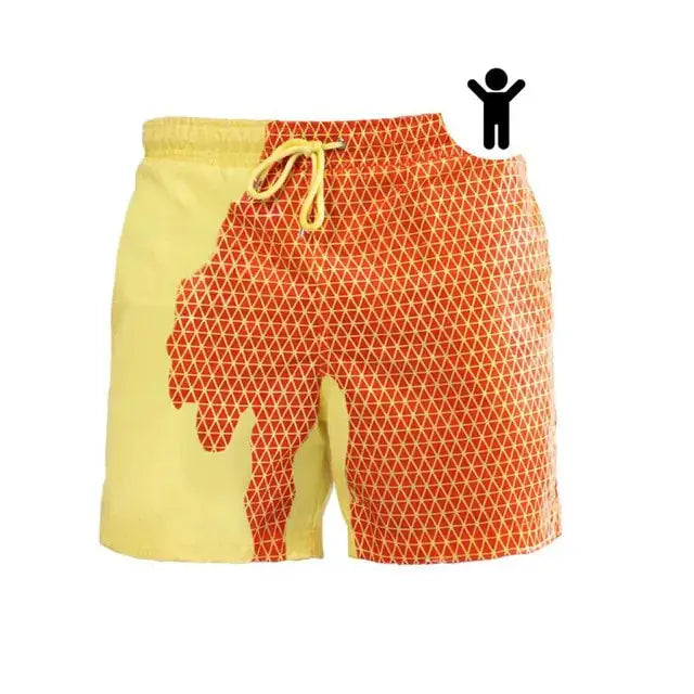 Children Encounter Water Change Color Beach Shorts Swim Trunks GLR SHOPPING
