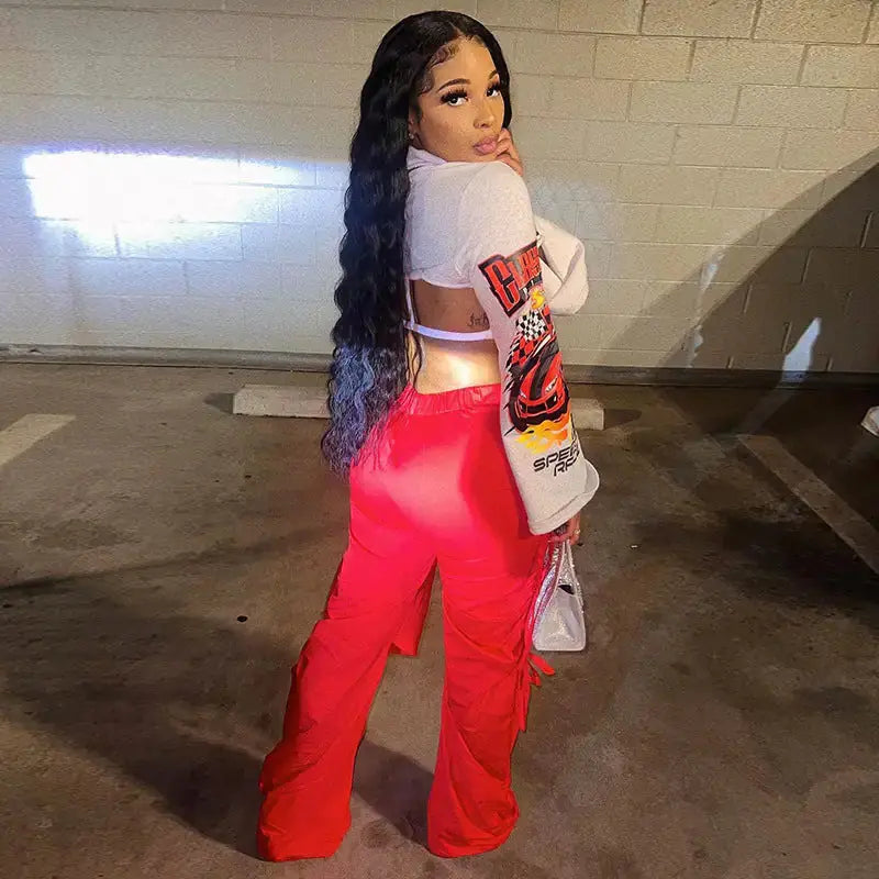 Speed Racing Cropped Knit Turtleneck Top GLR SHOPPING