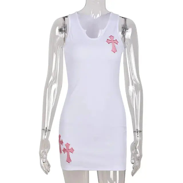 Cross Printed Mini Dress GLR SHOPPING