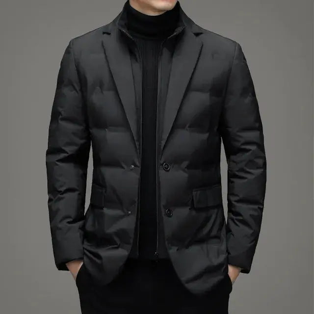 Men's Winter Fake Two-piece Warm Blazer - GLR SHOPPING
