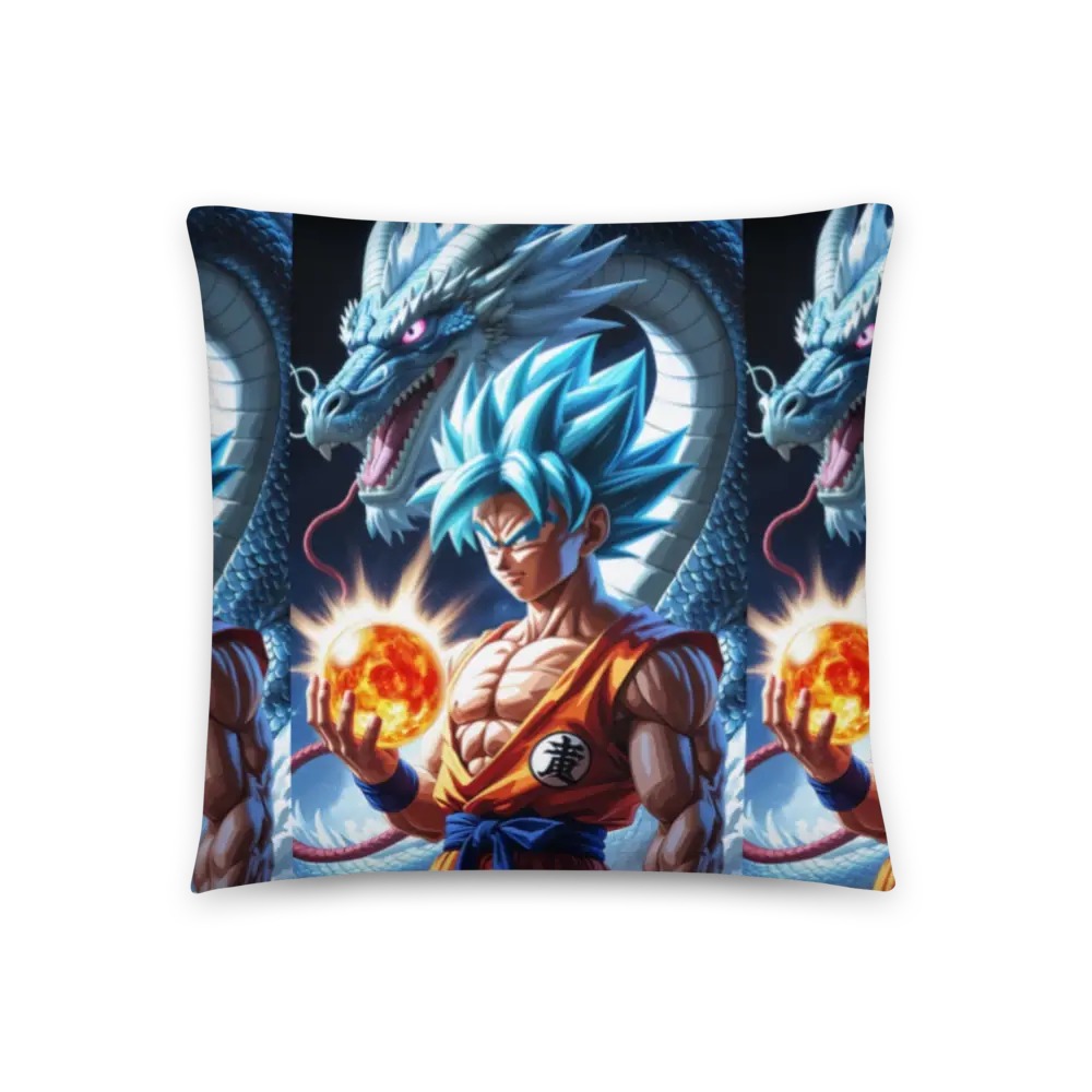 Dragon Ball Super Throw Pillow – Goku and Shenron Energy Sphere Design GLR SHOPPING