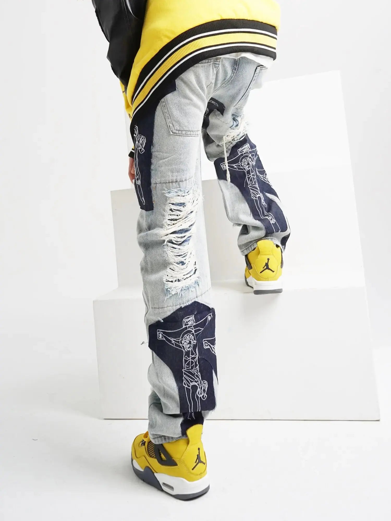 Men's Ripped Tassel Jeans GLR SHOPPING