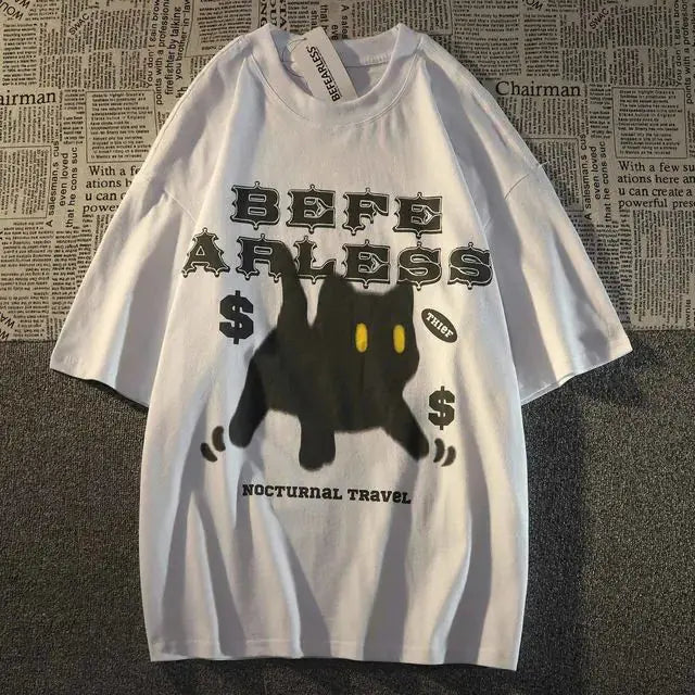 Cat Print Cartoon Tee GLR SHOPPING