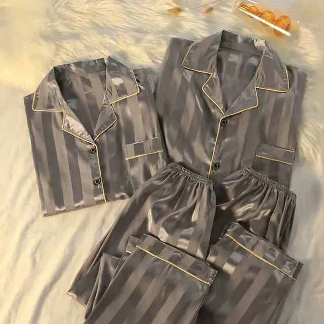 Couple Luxury Silk Pajamas Sets - GLR SHOPPING