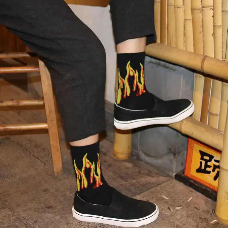 Contrast Flames Socks GLR SHOPPING