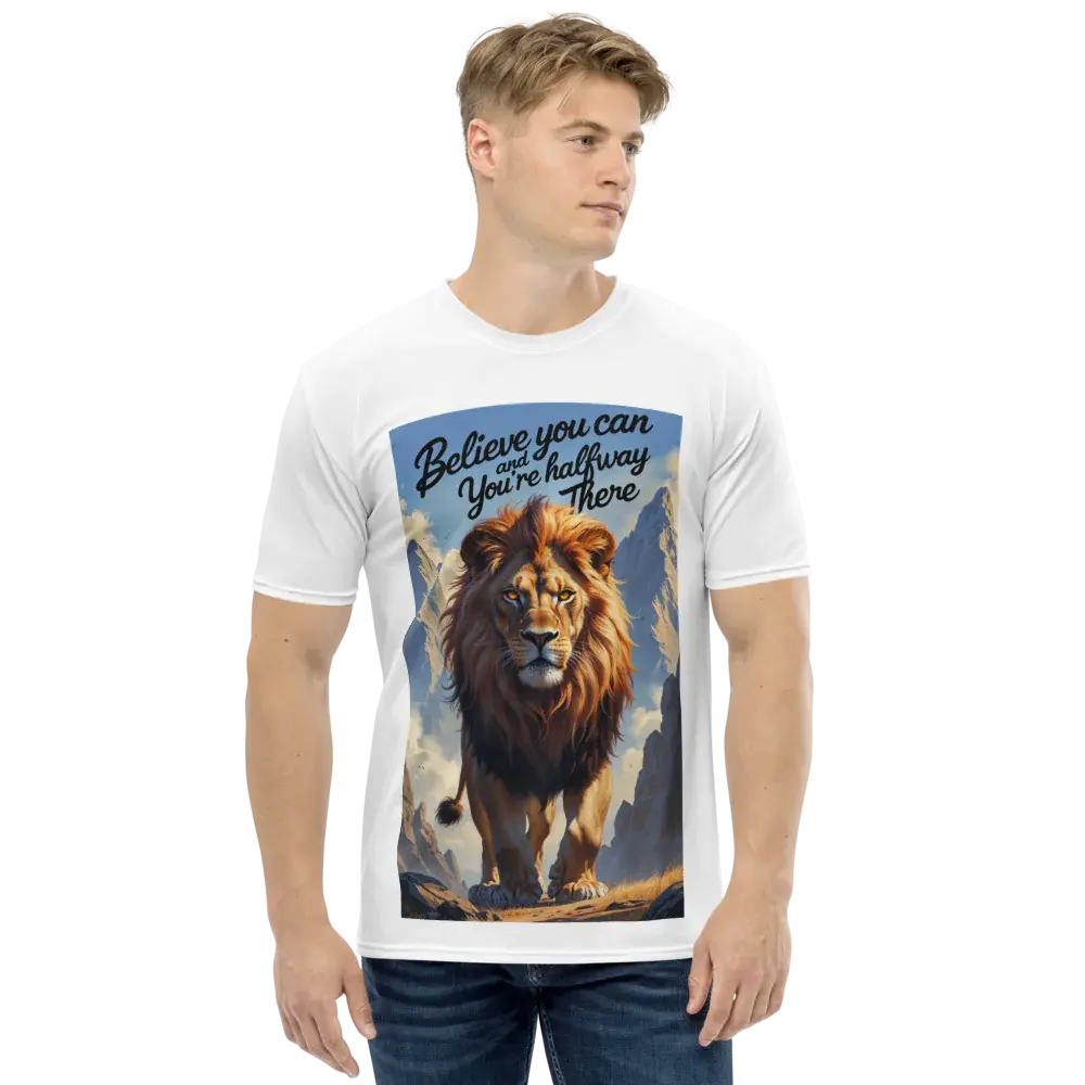 Motivational T-Shirt - Believe You Can Quote - Men's White Graphic Tee GLR SHOPPING