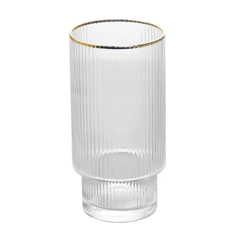 Stackable Gold Rim Ripple Drinking Glass GLR SHOPPING
